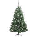 vidaXL Umelý Sklápací Vianočný Stromček Zelená 150 cm PVC a kov