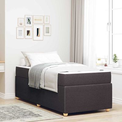 vidaXL Rám postele Tmavohnedá 90 x 190 cm látka