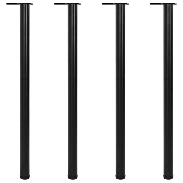 Výškovo nastaviteľné stolové nohy, 4ks, čierne, 1100 mm