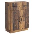 vidaXL Servírovacia skriňa so zásuvkou Staré drevo 66 x 34,5 x 87 cm