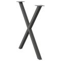 vidaXL Nohy k jedálenskému stolu v tvare X, 2 ks, antracitové, 80 x (72-73) cm, oceľ