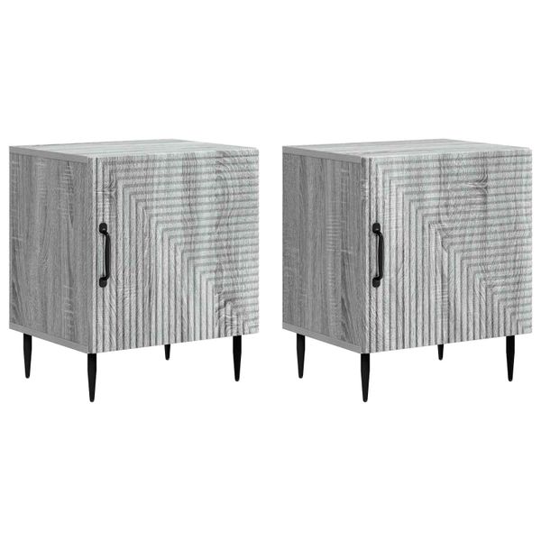vidaXL Nočný stolík 2 pcs Sivá sonoma 43 x 34,5 x 50 cm