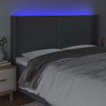 vidaXL Čelo postele s LED tmavosivé 183x16x118/128 cm látka