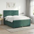 vidaXL Posteľ boxspring s matracom Tmavozelená 180 x 200 cm Zamat