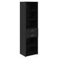 vidaXL Highboard Čierny dub 50 x 42,5 x 185 cm Kompozitné drevo