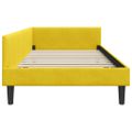 vidaXL Rohový rám postele s čelnou doskou Žltá 90 cm x 190 cm Zamat