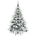 vidaXL Umelý vianočný stromček s 150 LED-i Biela 120 cm PE a PVC