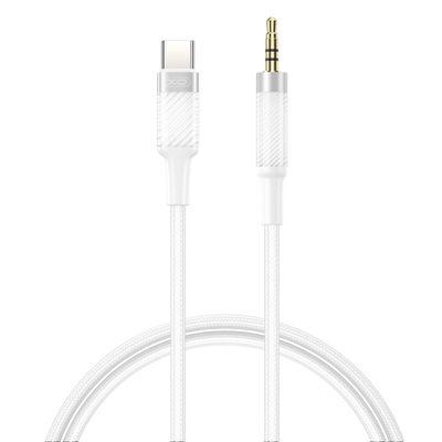 Kábel XO audio NB-R279B USB-C - jack 3,5 mm 1,0 m biely