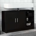 vidaXL Skrinka pod umývadlo čierna 90x29x55 cm kompozitné drevo