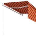 vidaXL Automatická markíza s tienidlom 3,5x2,5m oranžovo-hnedá