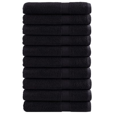 vidaXL Prémiové uteráky do sauny SOLUND 10 ks čierne 80x200cm 600 g/m2