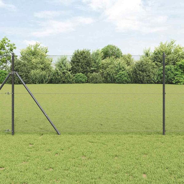 vidaXL Pevný kovaný drôtový plot 50 x 1,2 m PVC potiahnutá oceľ Sivá