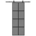 vidaXL Posuvné dvere s kovaním 76x205 cm tvrdené sklo a hliník úzke
