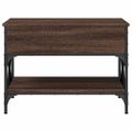 vidaXL Konferenčný stolík hnedý dub 70x50x50 cm kompozit. drevo a kov