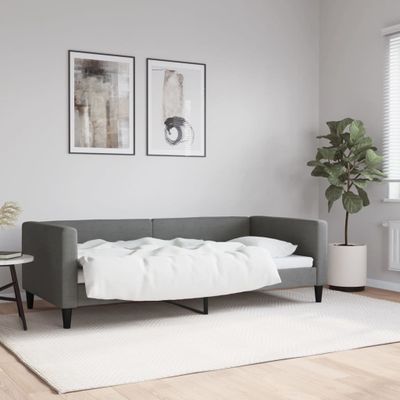 vidaXL Denná posteľ tmavosivá 90x190 cm látka