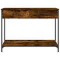 vidaXL Konzolový stolík dymový dub 100x34,5x75 cm kompozitné drevo