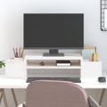 vidaXL Stojan na monitor biely 70x27,5x15 cm masívna borovica