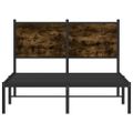 vidaXL Kovový posteľný rám bez matraca dymový dub 120x200 cm