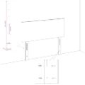 vidaXL LED hlavová doska Svetlosivá látka