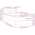 vidaXL Posteľný rám boxsping s matracom bledosivý 90x220 cm zamat