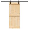 vidaXL Posuvné dvere NARVIK Prírodná a čierna 85 x 210 cm (213,5 cm)