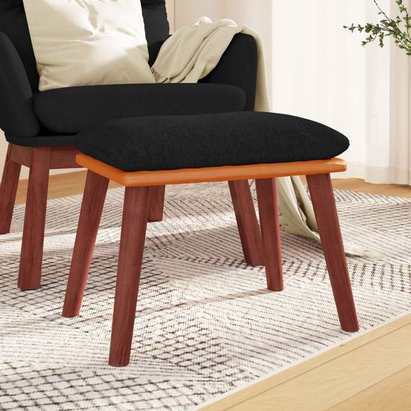 vidaXL Podnožka čierna 45x29,5x35 cm látka a umelá koža