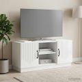 vidaXL TV skrinka 102 x 34,5 x 47 cm Biela s vysokým leskom