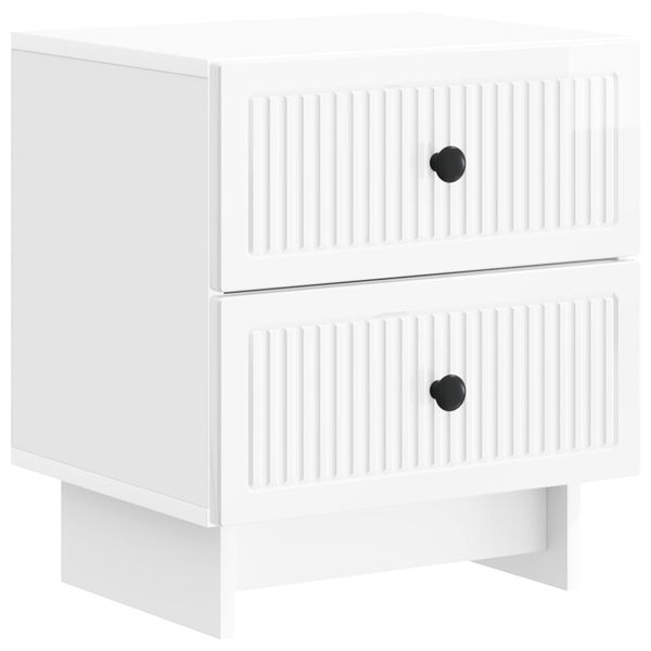 vidaXL Nočný stolík Biela s vysokým leskom 43 x 34,5 x 47,5 cm