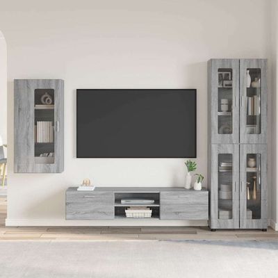 vidaXL Zostava TV skriniek FLORIN 3 pcs Sivý Sonoma Kompozitné drevo