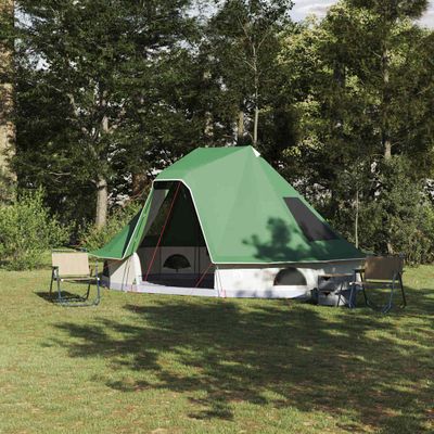 vidaXL Tipi stan so strechou Zelená 466 x 310 x 240 cm taft