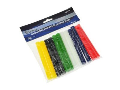 Tyčinky tavné pre lepiacu pistolu farbene 11mm 12ks GEKO
