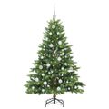 vidaXL Umelý vianočný stromček s 150 LED-i Zelená 150 cm PE a PVC