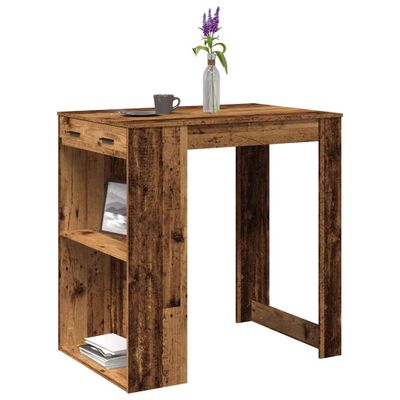 vidaXL Barový stôl staré drevo 102x70x103,5 cm kompozitné drevo