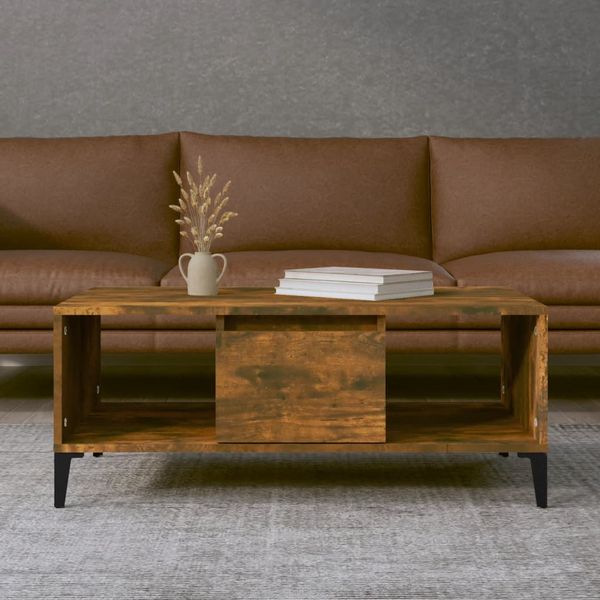vidaXL Konferenčný stolík dymový dub 90x50x36,5 cm spracované drevo