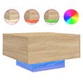 vidaXL konferenčný stolík s LED osvetlením dub sonoma 55x55x31 cm