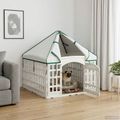 vidaXL 4 panelový psí výbeh s strechou 88 x 88 x 112 cm Plast Biela