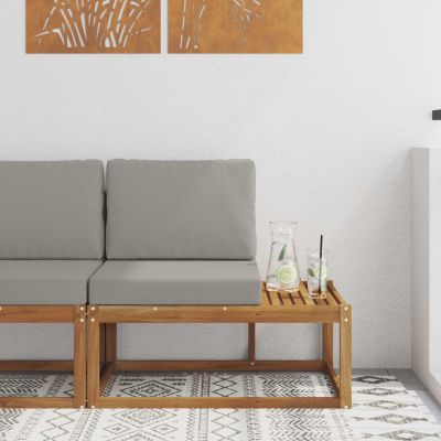 vidaXL Vonkajšia koncová pohovka s vankúšom Prírodná 91 x 63 x 73 cm