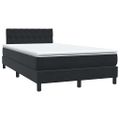 vidaXL Posteľný rám boxspring s matracom a LED čierny 120x210 cm zamat