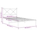 vidaXL Kovový rám postele s čelom biely 100x200 cm