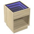 vidaXL Konferenčný stolík s nekonečnými LED dub sonoma 40x40x50 cm