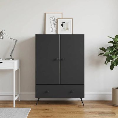 vidaXL Servírovacia skriňa Čierna 66 x 34,5 x 95 cm Kompozitné drevo