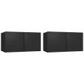 vidaXL Závesné TV skrinky 2 ks čierne 60x30x30 cm