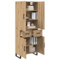 vidaXL Highboard 2 ks Remeselný dub 69,5 x 34 x 180 cm