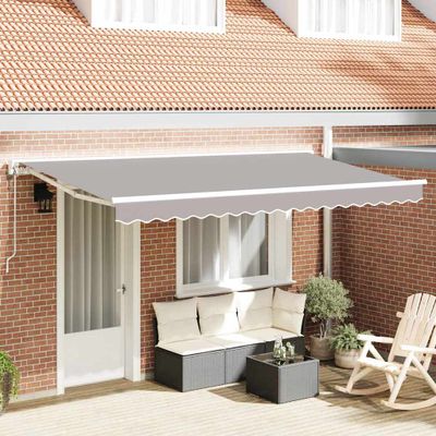 vidaXL Rám markízy Svetlosivá 400 x 200 cm Polyester s PU povrchom