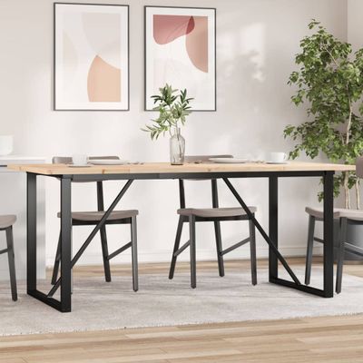vidaXL Jedálenský stolík v tvare O 180x90x75,5 cm borovica a oceľ