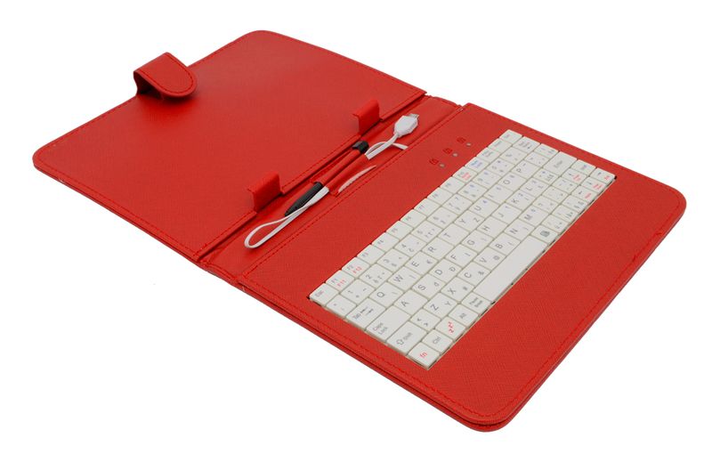AIREN AiTab Leather Case 2 with USB Keyboard 8'' RED (CZ/ SK/DE/UK/US.. layout)