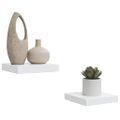 vidaXL Plávajúce nástenné police 2 ks, lesklé biele 23x23,5x3,8cm, MDF