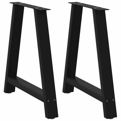 vidaXL Nohy k jedálenskému stolu v tvare A, 2 ks, čierne, 80 x (72-73) cm, oceľové