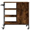 vidaXL Kuchynský vozík dymový dub 87,5x38,5x84,5 cm kompozitné drevo