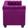 vidaXL 3-miestna pohovka Chesterfield, zamat 199x75x72 cm, fialová